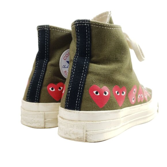 Comme Des Garçons Play X Converse Chuck Taylor All Star High Top Sneakers Olive/ - Picture 4 of 10